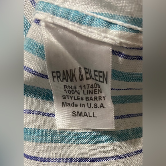 Frank & Eileen women’s striped Linen button down shirt-Size:small-multicolor - Picture 5 of 6